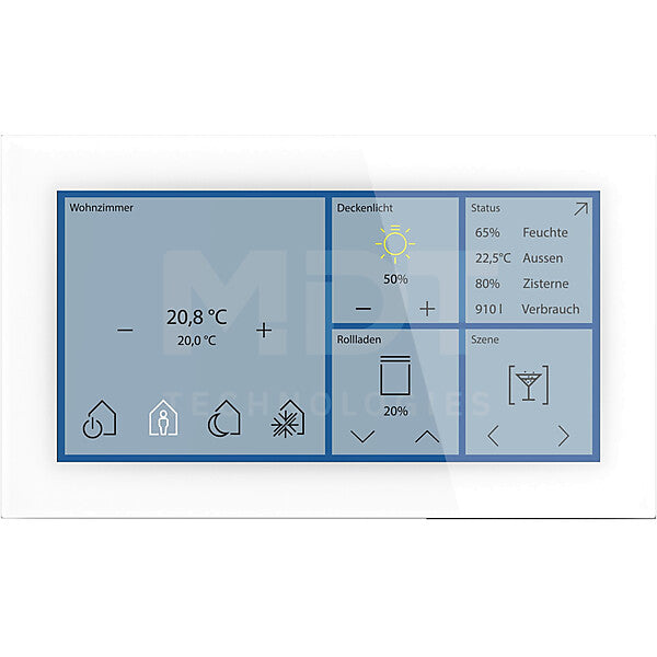 MDT technologies KNX Glas Touch Smart 6 Zoll, Weiß BE-GTS06TW.01S